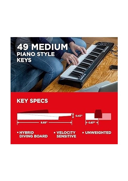 Keystation 49 Mk3 - Atanabilir Kontroller ve Yazılım Üretim Paketi Dahil Mac ve Pc Için 49 Tuş USB Mıdı Klavye Denetleyicisi fırsatları