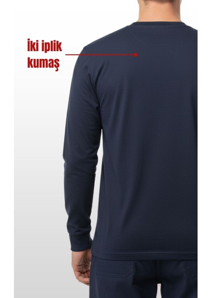 O (Bisiklet) Yaka Sweatshirt – Lacivet 2 Iplik Kumaş, Uzun Kollu Rahat Iş Elbisesi modelleri