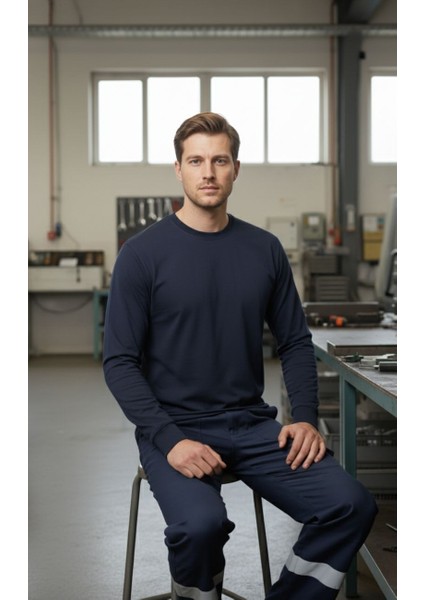 O (Bisiklet) Yaka Sweatshirt – Lacivet 2 Iplik Kumaş, Uzun Kollu Rahat Iş Elbisesi indirimleri