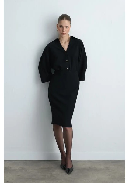 Krep Kalem Etek - Siyah