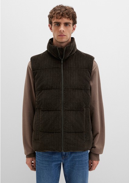 Kahverengi Kadife Şişme Yelek 0110659-71552