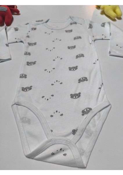 Çocuk Bebek Uzun Kollu Çıtçıtlı Body-Badi %100 Pamuk Nefes Alabilen Kumaş 3.5-4-5-6 Yaş