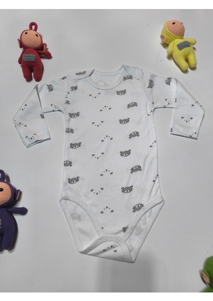 Çocuk Bebek Uzun Kollu Çıtçıtlı Body-Badi %100 Pamuk Nefes Alabilen Kumaş 3.5-4-5-6 Yaş