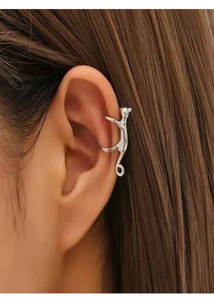14K Altın Kaplama Kedi Tragus Küpe