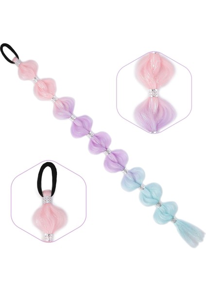 Örgülü Simli Aksesuarlı Lastikli At Kuyruğu / ACM25