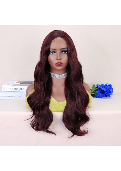 Koyu Kızıl Kahve Tül Peruk