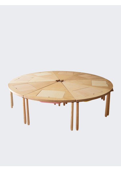 Wood&joy 8 Dilimli Üçgen Etkinlik Masası (16 KIŞILIK)-225 cm