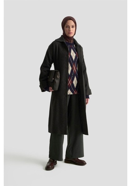 Seyyar Ribana Yakalı Kaban 25K7606 Antrasit fiyatları