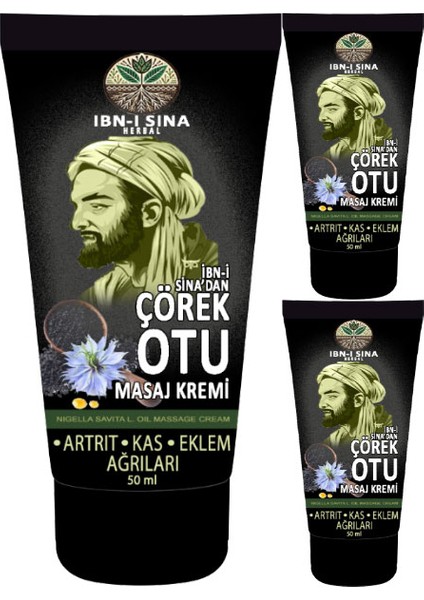 Ibn-I Sina Çörek Otu Kremi 3 Adet 50 ml / Teskin Masaj Kremi