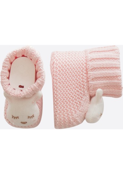 Organik Triko Figürlü Patik Pembe-Tavşan modelleri