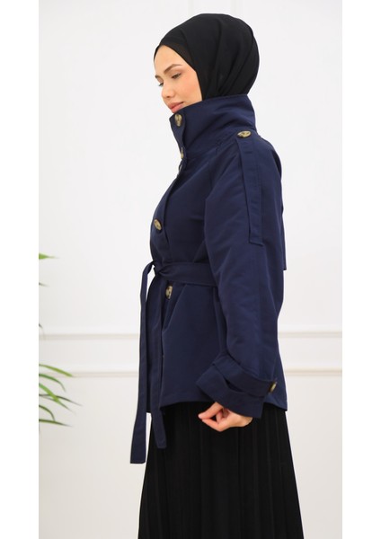 Kadın Kısa Trençkot Biker Tarz fırsatları