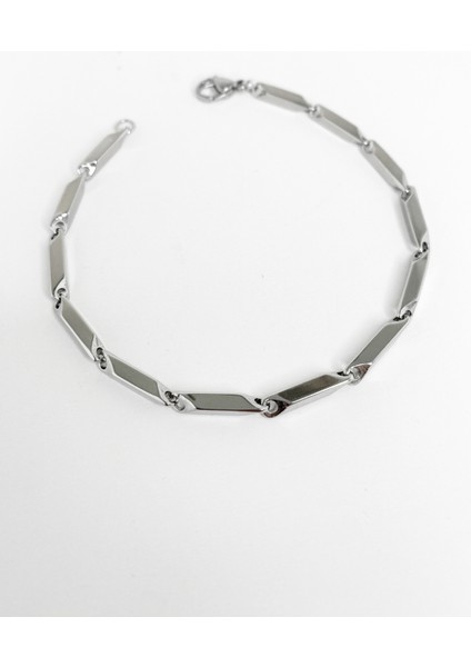 Gümüş Renkli Küp Bambu Zincir Bileklik fiyatları