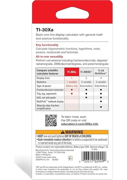 Instruments Tı-30 Xa Bilimsel Hesap Makinesi fırsatları
