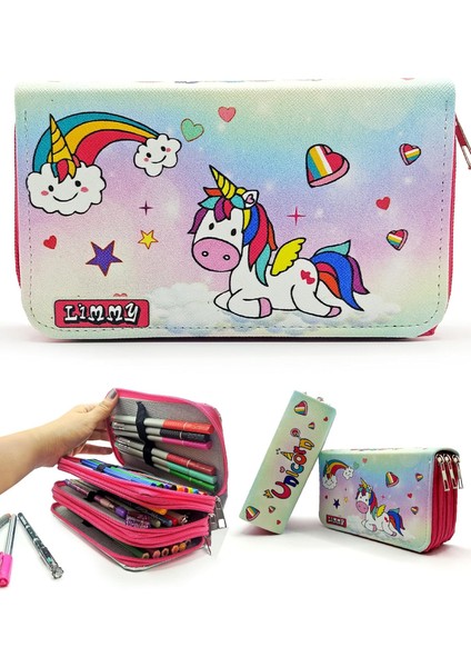 Şeker Temalı Modelist Kutusu Vegan Deri Üç Bölmeli