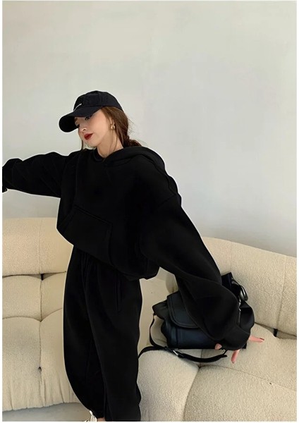 Unisex 3 Iplik Içi Pamuklu Bol Oversize Paçası Lastikli Jogger Eşofman Takım fiyatları