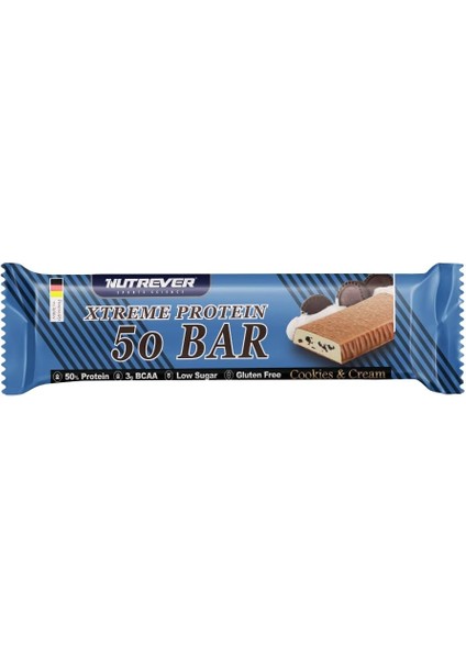 Nutrever Xtreme Protein Bar - Cookies & Cream, 24 Porsiyon (50 Gr*24)