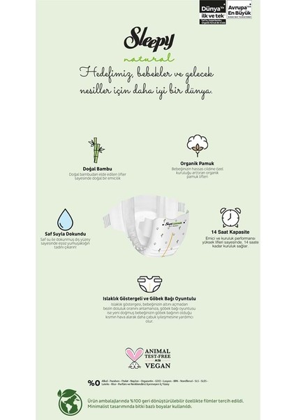 Sleepy Natural Bebek Bezi Gross Paket 5 Beden 11-18 kg 100 Adet modelleri