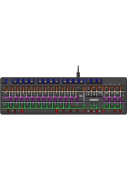 Kb-Mekanik 1 Lumos USB Rainbow Aydınlatmalı Full Anti-Ghosting Mekanik Gaming Oyuncu Klavye (Siyah (Red Switch) modelleri