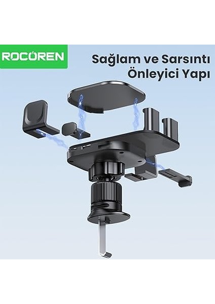 Metal Kancalı Havalandırma Destekli Araç Içi Telefon Tutucu modelleri
