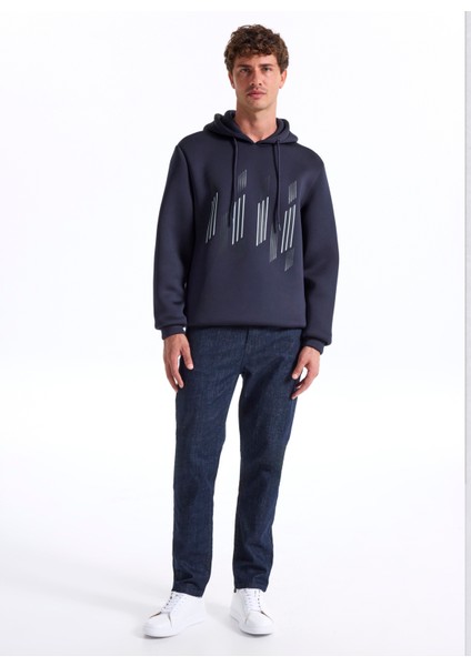Kapüşon Yaka Baskılı Lacivert Erkek Sweatshırt F5WM-SWT 2893 fiyatları