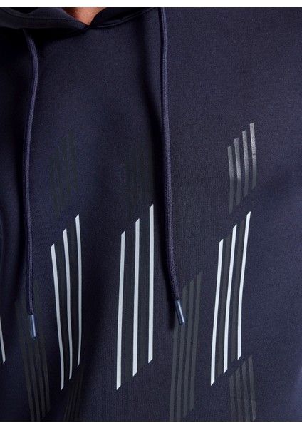 Kapüşon Yaka Baskılı Lacivert Erkek Sweatshırt F5WM-SWT 2893 fırsatları