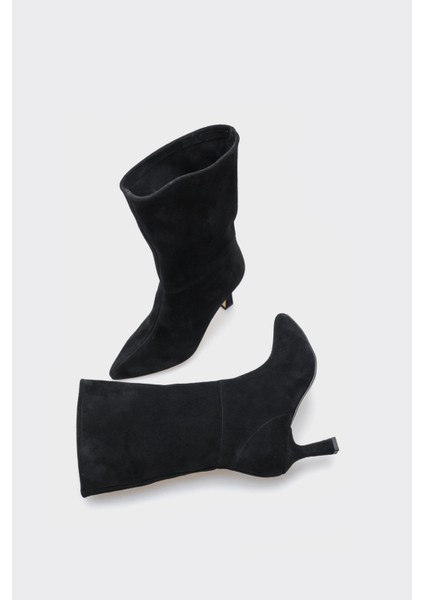 Lita Siyah Hakiki Deri Süet Bayan Çizme modelleri