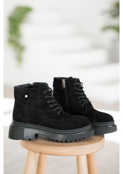 Farber Kadın Hakiki Süet Deri Taşlı Bot Ksiyah indirimleri