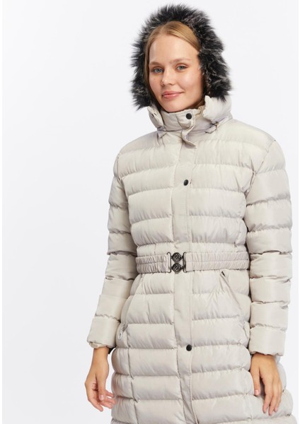 Kadın Yeni Sezon Memori Kumaş Kemerli Kapşonlu Su Geçirmez Şişme Mont fiyatları