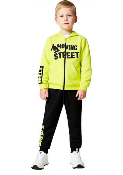 Erkek Çocuk Kapüşonlu Pamuklu Örme Hayvan Desenli Alt Üst Takım Kaliteli Şık Rahat fırsatları