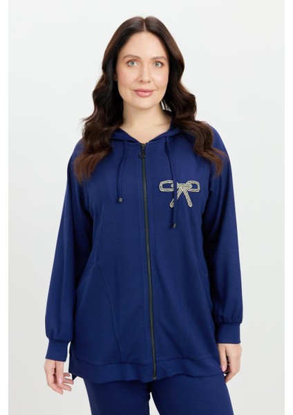 Büyük Beden Taş Baskı Sweatshirt-Lacı modelleri