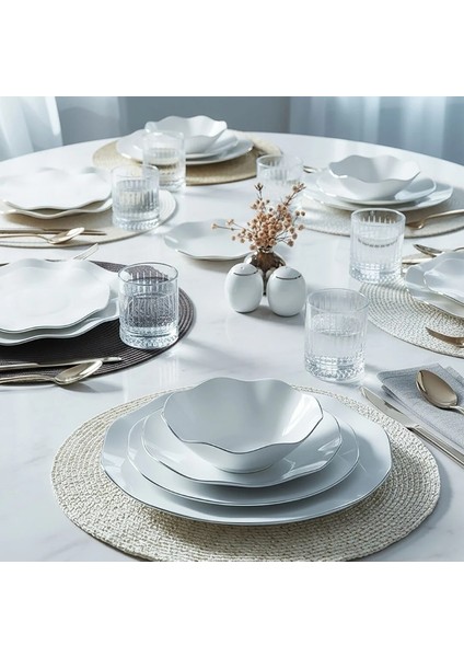 Nesrin 52 Parça Gümüş Fileli Yemek Takımı modelleri