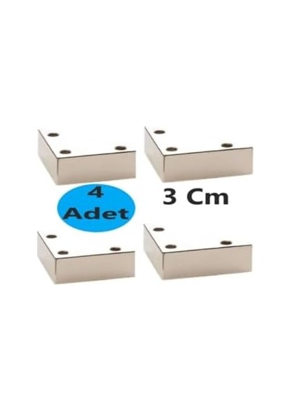 4 Adet Üçgen, Masa, Dolap Piramit Mobilya Ayağı 3 cm Beyaz modelleri
