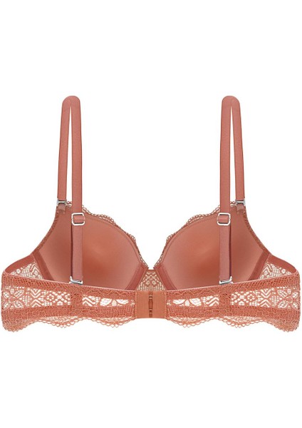 Anna 2735 Dantelli Dekolte Dolgulu Push-Up Sütyen ve Külot Takımı- Gül Kurusu fırsatları