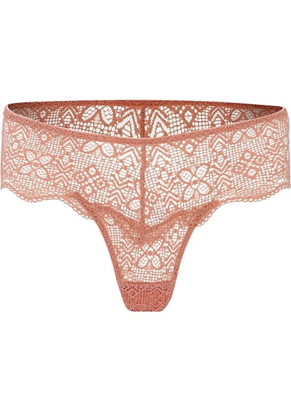 Anna 2735 Dantelli Dekolte Dolgulu Push-Up Sütyen ve Külot Takımı- Gül Kurusu