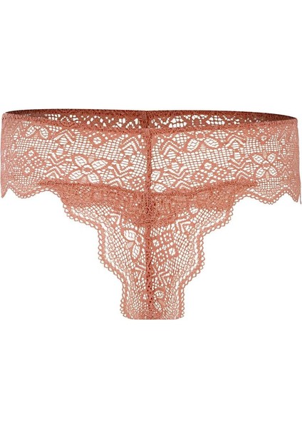 Anna 2735 Dantelli Dekolte Dolgulu Push-Up Sütyen ve Külot Takımı- Gül Kurusu