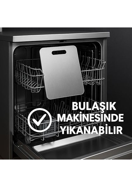 304 Kalite Çelik Kesme Tahtası, Bulaşık Makinesinde Yıkanabilir, Mutfak Için Metal Doğrama Tahtası,bıcak Dostu,kaymaz Özel Ayaklı,hijyenik ve DAYANIKLI,34X23 Cm,kolay Temizlenebilir modelleri