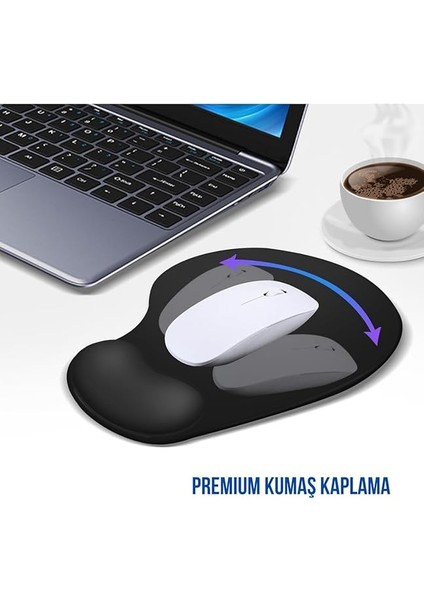 Bilek Destekli Ergonomik Kaymaz Taban Mouse Pad, Masa Pedi Siyah fiyatları