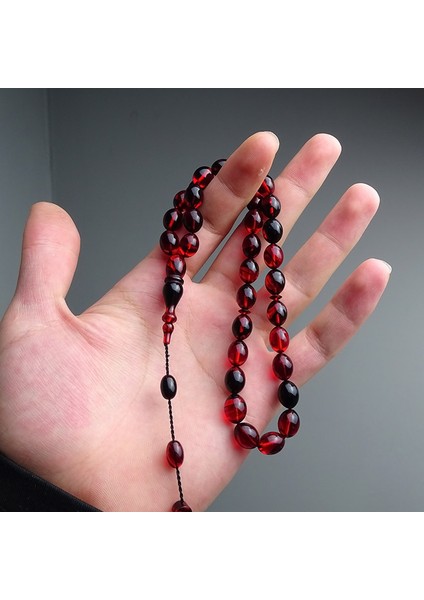 Kırmızı Siyah Ateş Kehribarı Tesbih fırsatları