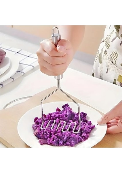 Çelik Patates Ezici, Dalgalı Tasarım, Ergonomik Saplı, Sebze ve Meyve Ezme Aparatı modelleri