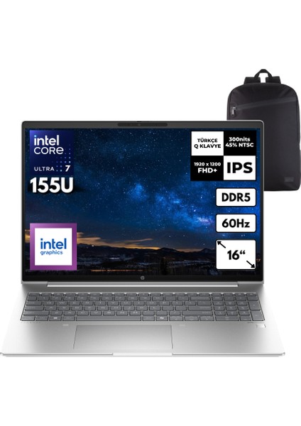 Probook 460 G11 Ultra 7-155U 16-Gbddr5 4 Tbssd Intel Graphics 16" Wuxga Windows 10 Home + Hmf Sırt Çantası A23BCEAHMF91