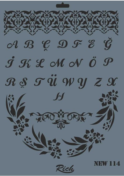 Rich New Seri N-114 Stencil 35X25 cm