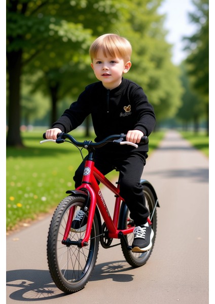 Erkek Çocuk Bisiklet Yaka Fermuarlı Baskılı Örme Alt Üst Takım Kaliteli Şık Rahat fiyatları