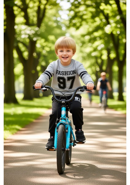 Erkek Çocuk Pamuk Karışımlı Slogan Baskılı Sweatshirt ve Eşofman Altı Takım Kaliteli Şık Rahat fırsatları