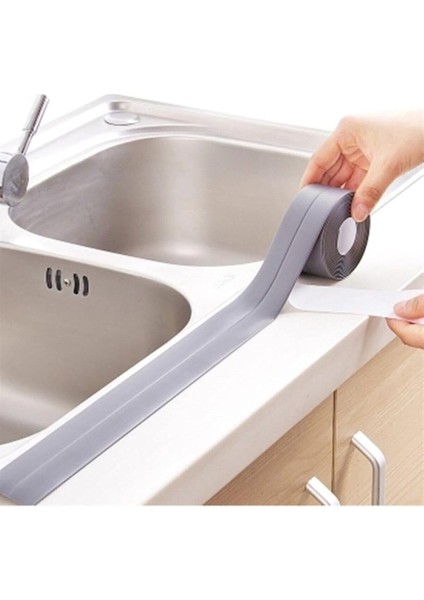 Gri Duş Pvc Lavabo Küvet Tezgah Kenar Banyo Mutfak Pencere 3,2 mt Su Sızdırmaz Geçirmez Yalıtım Bant