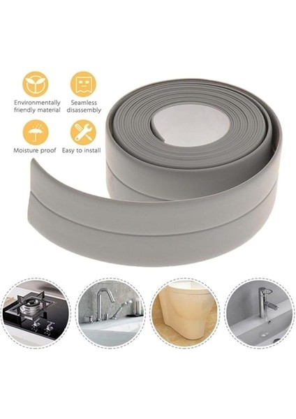 Gri Duş Pvc Lavabo Küvet Tezgah Kenar Banyo Mutfak Pencere 3,2 mt Su Sızdırmaz Geçirmez Yalıtım Bant modelleri