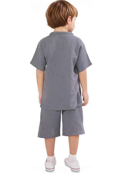 Erkek Çocuk Pamuklu Örme Basic T Shirt ve Şort Takımı Kaliteli Şık Rahat Günlük indirimleri
