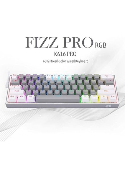 K616 Fizz Pro%60 3 Mod Kablolu, 2.4 Ghz Kablosuz, Bluetooth Mekanik Oyun Klavyesi, Doğrusal Kırmızı Şalter, Pro Drive/yazılım Destekli fiyatları