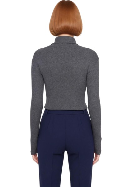 Kadın Fitted Balıkçı Yaka Uzun Kollu Crop Örme Bluz Cool & Comfort Persona Kış Sezonu Için Ideal fırsatları