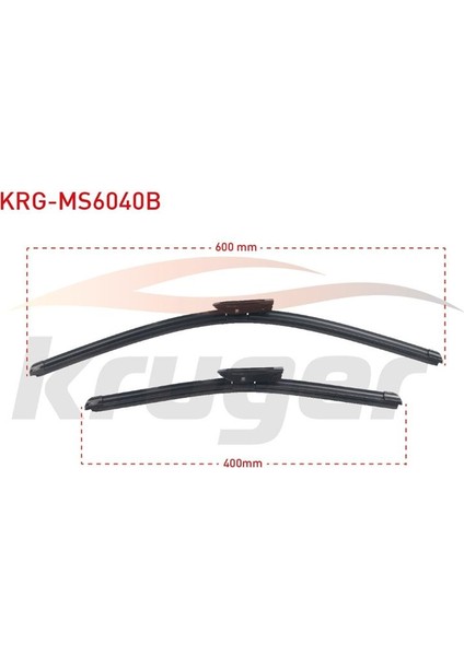 KRUGER-KRG-MS6040B - Araç Bazlı Silecek Süpürgesi Ön Muz Tipi Clıo Iıı Megane Iıı Fluence / P301 12> / C-Elysee C3 Pıcasso 09> Ds3 10> 600MM+400MM
