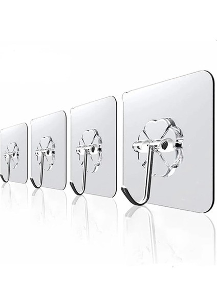 Haus Askı Askılık 5 Adet Güçlü Şeffaf Duvar Askısı Askılığı Yapışkan Kanca Mutfak Aksesuar